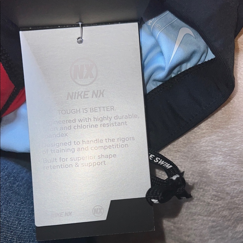 NIKE Black and Red Swim Shorts - Picture 8 of 8